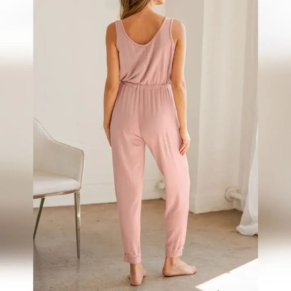 NYTT Winslet Pink Sleeveless Scoop Neck Jumpsuit - Picture 15 of 15